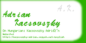 adrian kacsovszky business card